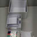 6 Pcs White Acrylic Buffet Risers with Mini Sign and Maker, Food Display Stands for Buffet Table Party Catering Dessert Jewelry Collectibles,Nesting Cube Boxes with Hollow Bottoms (8",7",6",5",4",4")