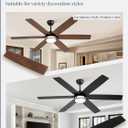 Fanbulous 60 Inch Ceiling Fans with Lights, Farmhouse Large Ceiling Fans with Remote, Black&Brown Modern Ceiling Fan with LED Light, Quiet DC Motor for Living Room, Bedroom, Kitchen, Indoor