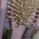 Baby Hair Brush and Comb Set for Newborn - Wooden Baby Hair Brush Set with Soft Goat Bristle, Baby Brush Set for Newborns, Baby Brush and Comb Set Girl, Boy, Toddler Cradle Cap Brush (Oval, Blush)