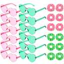 24 Pack Witch Party Decorations Pink and Green Scrunchies Glasses Bulk Party Favors for Witch Themed Accessories Green