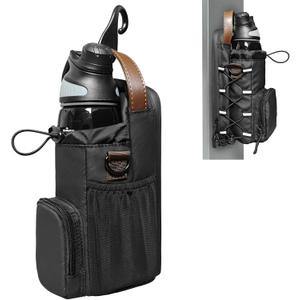 Magnetic Gym Bag for Men and Women, Magnetic Water Bottle Holder for Gym, Small Gym Bag, Gym Gifts for Women and Men (Black-brown, <40 OZ)