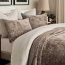 EverGrace Velvet Quilt Set Queen Size, Luxurious Soft Quilted Bedding Sets, Lightweight Velvet Comforter for All Season, Striped Channel Bedspread Coverlet with 2 Shams, Natural Tan