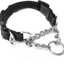 Mighty Paw Martingale Dog Collar 2.0 | Trainer Approved Limited Slip Collar with Stainless Steel Chain & Heavy Duty Buckle - Modified Cinch Collar for Gentle & Effective Pet Training - Medium, Black