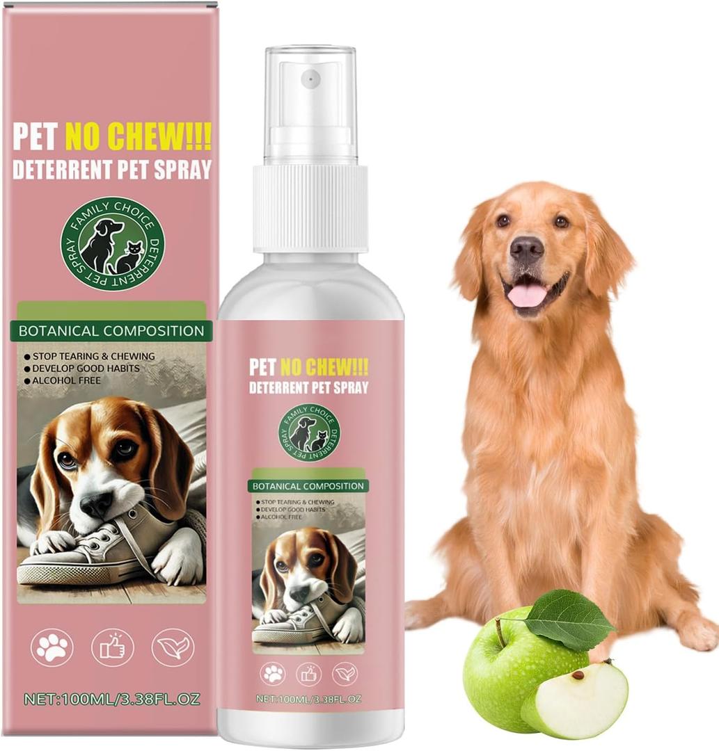 iALTERLL Bitter Apple Spray for Dogs to Stop Chewing No Chew Spray for Dogs Effectively Protect The Safety of Furniture, Plant, Shoes, Etc Safe and Alcohol-Free (Pink)