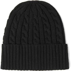 Revony Cable Knit Cuff Beanie for Women  Soft, Cute & Perfect for Everyday Winter Wear (One Size-Medium, Black)