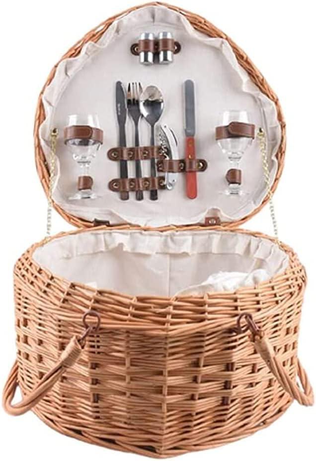 Garden Outdoors Picnic Basket Picnic Willow Picnic Basket for 2 Persons with Cutlery Service Kit Picnic Gift Basket Picnic Baskets Hampers