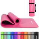 MSPORTS Yoga Mat Premium Non Slip Thick Extra Comfortable Exercise Mat for Home Workouts, Pilates, Stretching & Gym Cushioned NBR Foam, Gym Mat with Strap, for Women & Men