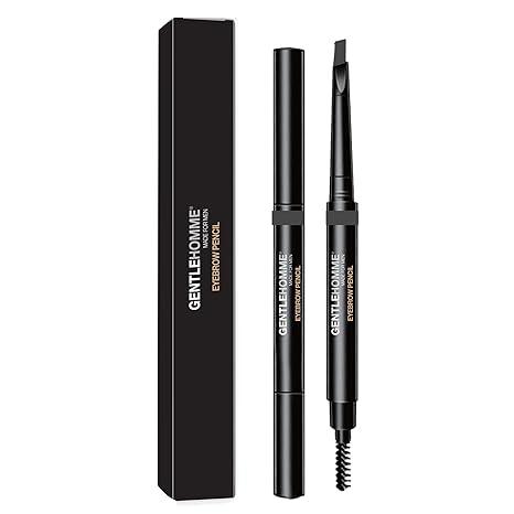 Gentlehomme Men's Brow Pencil - 2-in-1 Brow Brush & Lead Pencil - Shape, Define & Fill In Eyebrows - Ultra-Thin - Long-Lasting Color - Vegan - Gray