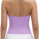 SUUKSESS Women Halter Tank Tops Deep V Neck Wrap Workout Crop Top Yoga Padded Bra (S)