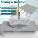 Bathroom Sink Cover for Counter Space, Foldable Silicone Makeup Mat for Hair Styling and Hot Tools, Steel Frame Core Sink Organizer for RV Camper and Small Vanity, DIY Cut to Fit, Grey