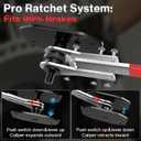 Preciva Brake Caliper Compression Tool, Caliper Piston Compressor Tool with 360 Rotating Ratchet