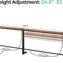 Kitstorack 94.5" Extra Long Behind Couch Table, Adjustable Height Narrow Console Table with 2 Power Strips, Split Design for Separate Wall Use, Anti-Scratch Tip, Rustic Brown for Living Room