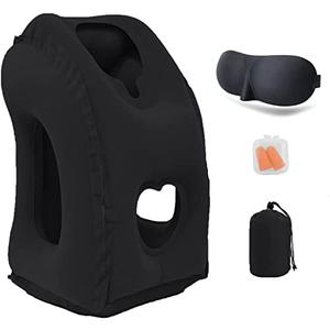 Inflatable Travel Pillows for Airplane, Blow Up Neck Pillow for Sleeping, Airplane Travel Essentials for Long Flight Support Head, Neck and Lumbar, Used for Car/Bus/Train/Office Rest, Adults Kids