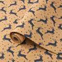 ZJHiome Christmas Wrapping Paper Roll 43cm*10m Xmas Wrapping Paper Recyclable Kraft Paper for Xmas New Year Winter Holidays Gifts Wrap (Blue Deer, Pack of 2)