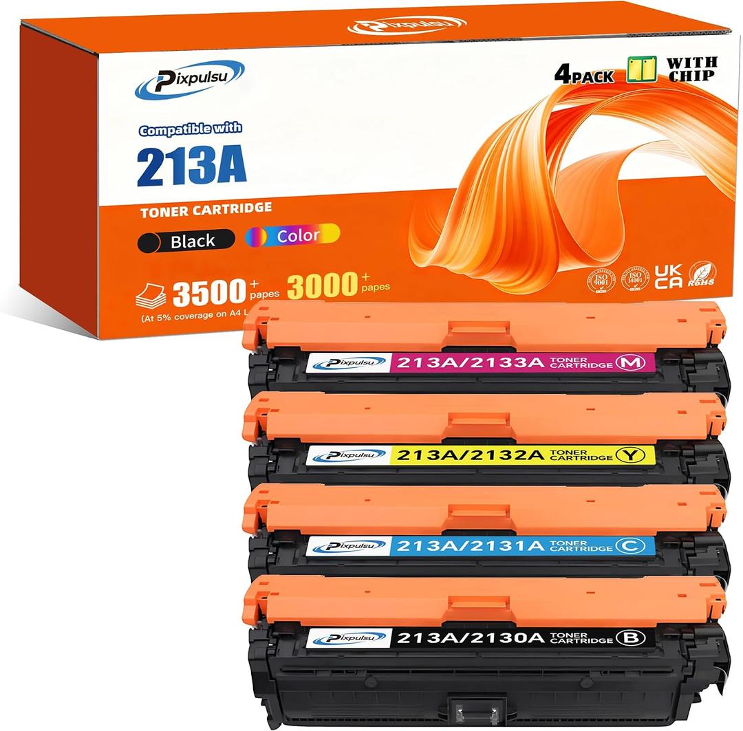 213A Toner Cartridges 4 Pack
213A W2130A 213X W2130X 213Y Compatible with HP Color LaserJet Enterprise 5700dn 6800dn 6701dn 5700 5800 6700 6701 Printer