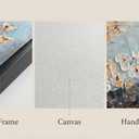 Hand-Painted Plum Blossom Wall Art for Living Room, Large 3D Texture Floral Canvas Oil Painting for Bedroom, Modern Black Framed Artwork for Above Sofa Office Kitchen Ready to Hang 24x56 Inches