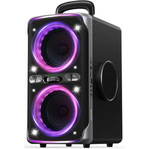 Party Bluetooth Speaker - 240W Peak Loud Speaker, Dazzling Light Show, Deep Bass, IPX4 Waterproof, 15H Battery, TWS Pairing, BT 5.3 Wireless, Portable for Home/Outdoor/Beach/Pool Party