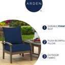 Arden Outdoor Foam Deep Seat Cushion Set, 24 in x 24 in, Weather-Proof, Rain-Proof, Fade Resistant Patio Cushion, Bottom and Back Cushion for Chair, Sofa, and Couch Red Leaf Palm