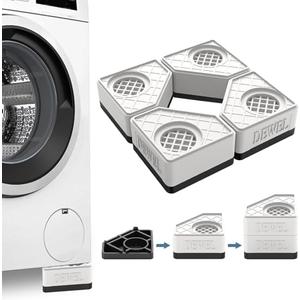 SEISSO 4 Pack Anti Vibration Pads for Washing Machine Support, Pedestal for Washer and Dryer with 1100 lbs Weight Capacity, Washing Machine Foot Pads for Anti Slip Protect Laundry Room Floor(White)