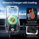 Cooling Car Phone Holder, 15W Wireless Car Charger Mount, Smart Sensing Car Vent Phone Stand with RGB Ambient Light, Auto Clamping Anti-Shake Mount Stands Compatible for iPhone, Android Smartphones
