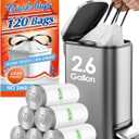 120 Counts 2.6 Gallon Small Drawstring Trash Bags Garbage Bags by RayPard, Small Strong Plastic Bags fit 7.5-10 Liter Trash Can for Home Office Kitchen Bathroom Bedroom, White Waste Basket Liners