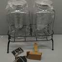 1 Gallon Glass Drink Dispensers For Parties 2PACK.Beverage Dispenser,Glass Drink Dispenser With Stand And Stainless Steel Spigot 100% Leakproof.Lemonade Dispenser With Ice Cylinder.Laundry Detergent
