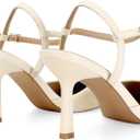 SOVANYOU Womens Stiletto Heel Pumps Shoes Closed Pointed Toe Sandals Sexy Ankle Strap Heels Wedding Dress Shoes for Women (White), Size 8.5
