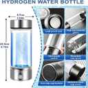 SAPPHIRE Hydrogen Water Bottle, 2025 Advanced 5th Generation SPE & PEM Technology, Portable & Rechargeable Hydrogen Water Bottle Generator, Chlorine & Ozone-Free, Stainless Steel 14oz