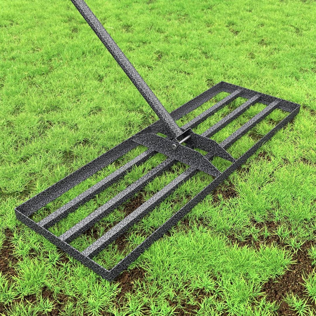 Lawn Leveling Rake with Anti-Rust Coating, 30"x10" Rakes for Lawns Heavy Duty Leveling Tool with Adjustable Handle 78IN, Effort-Saving Lawn Leveler for Yard Garden Farm Golf Course Lawn Care