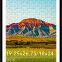 Wood 19.25x26.75 Puzzle Frame with 18x24 Mat Black, Display 18x24 with Mat or 19.25x26.75 Without Mat, Wood 19.25 by 26.75 Photo Frame, 19.25 x 26.75 Picture Frame for Wall Hanging Display, Black