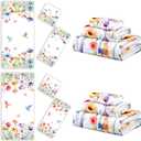 VitalCozy Set of 6 Wildflower Bathroom Towel Absorbent Soft Hand Towels Decorative Guest Bathroom Towel Set, 3 Sizes(Spring Flower)