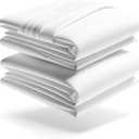 Mezzati Brushed Microfiber Bed Sheet Set - Ultra Soft and Lightweight for Ultimate Sleep Comfort, Wrinkle Free and Color Fade Resistant, 4 Piece Set (White,Full Size)