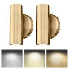 Cargifak Wall Sconces Set of Two, 2Light Brass Wall Sconce, Indoor Up and Down Wall Lamp, Wall Light for Bedroom Bathroom Stair Hallway, WL48302WBB2pk