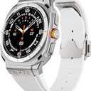 Compatible with Samsung Galaxy Watch Ultra Band 47mm，Durable Metal Connector with Soft Silicone Sport Strap for Men Women，Rugged Galaxy Watch Ultra Breathable Bands