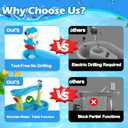 Litand Dinosaur Water Table Pump Continuous Flow Rechargeable Battery Powered Water Pump for Water Table Accessories Summer Outdoor Water Play Toys (Blue)