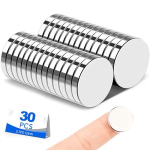 Small Magnets, 30 Pack Refrigerator Magnet 20x3mm Rare Earth Magnets Neodymium Magnet for Crafts, Whiteboard, Kitchen Cabinet