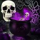 Halloween Decorations Indoor with Witches Cauldron and Diffuser, Witches Cauldron Large Outside, Black Plastic Cauldron Large for Home Table Mantel Kitchen Room