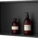 Stainless Steel Shower Niche 20" X 12" Matte Black No Tile Needed Niche Shower Recessed Wall Horizontal Niches for Bathroom Storage Over Mount Installation