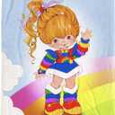 Jay Franco Kids Plush Throw Blanket  Soft & Comfy 50x70 Inches Throw for Couch or Bed  Cozy Home Dcor for Living Room & Bedroom, Multi - Rainbow Brite