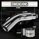 4 Inch Diesel Exhaust Elbow Tip, 4" Inlet to 5" Outlet, 23" Long Chrome Exhaust Pipe Elbow 2pcs 4'' Exhaust Clamps