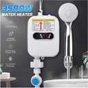 Electric Shower Head Tankless Water Heater Thermostatic Shower Head Set Temperature Adjustable Home Bathroom Waterproof Instant Water Heating Machine