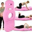 Inflatable Pregnancy Pillow with Hole - Pregnancy Blow Up Mattress, Maternity Pillow Inflatable for Prone Sleeping Includes Electric Pump, Relieves Back/Hip Pain, Pink
