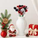 10 Pcs Christmas Ball Ornaments 7.9 Inch Red Green Gold Christmas Tree Picks for Holiday Wedding Vase Fillers Xmas Tree Topper DIY Wreath Crafts Decor (Red,White,Black)