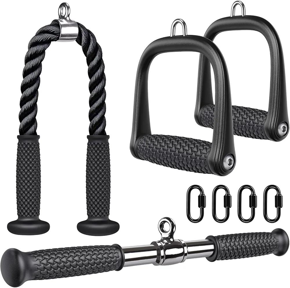Kipika Tricep Pull Down Attachment, Cable Machine Accessories for Home Gym, Cable Machine Attachments Pulley System Gym, LAT Pull Down Attachment Weight Fitness