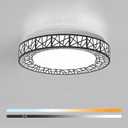 16 Inch Flush Mount Ceiling Light, Modern Black LED Ceiling Light Fixture, 28W 2800LM 2700-6500K Adjustable, Dimmable Ceiling Lights for Bedroom, Kitchen, Hallway, Bathroom, ETL Listed