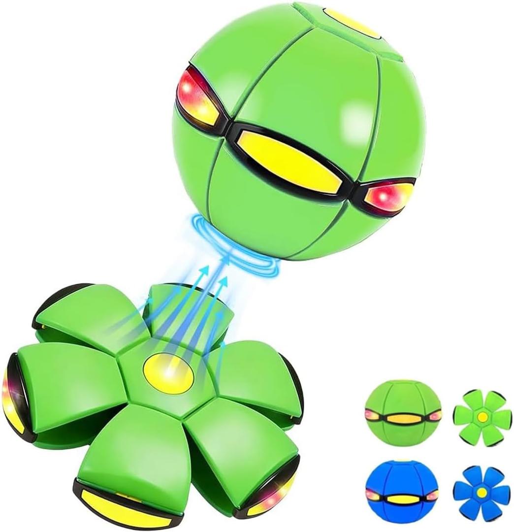 Magic Ball, Magic Meta Ball, Magics Bouncing Balls, Dual Form Freely Switchable, The MagicBall with 6 Light, Suitable for Indoor & Outdoor Use (Green)