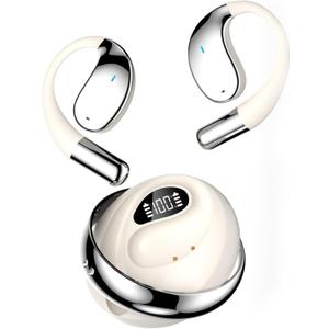 AI Language Translator Earbuds, OWS Real-Time 3-in-1 Translation Earbuds 144 Languages & Accents, Wireless Headphones fit iOS & Android, Translation Device for Travel Business Learning, Beige