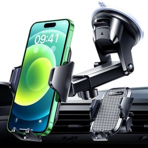 VANMASS Car Phone Holder 2025 Military-Grade Phone Holder for Your Car Windshield Dashboard 65 Lbs Strongest SuctionPatent & Safety Certs Universal Cell Phone Car Mount for iPhone Samsung Android (Black)