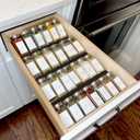 MIUKAA Black Spice Drawer Organizer, 2 Tier- 4 Pack Acrylic Drawer Seasoning Organizer, Expandable From 9'' to 18''Kitchen Spice Rack Tray for Drawer/Countertop (Jars not included)