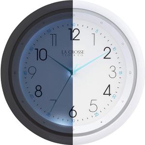 La Crosse Technology 404-4525 10 Inch Night Vision Quartz Wall Clock, White